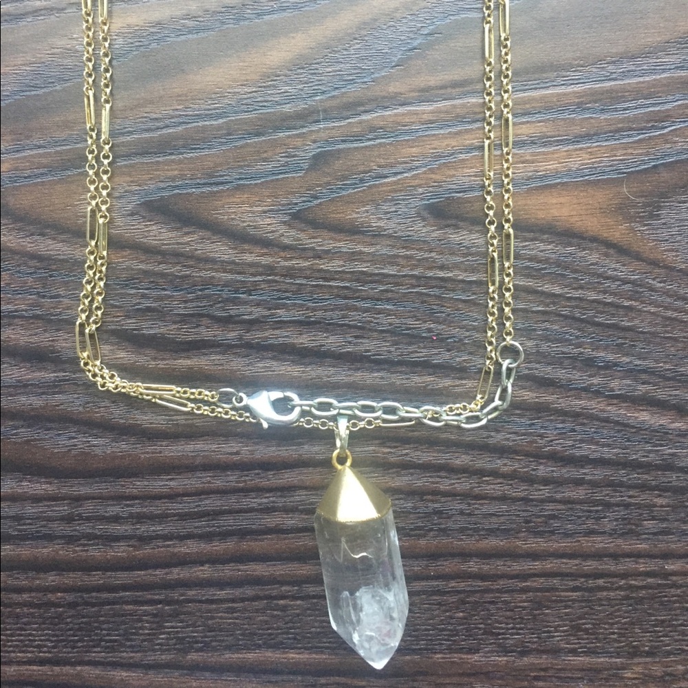 Clear Crystal Gold Necklace